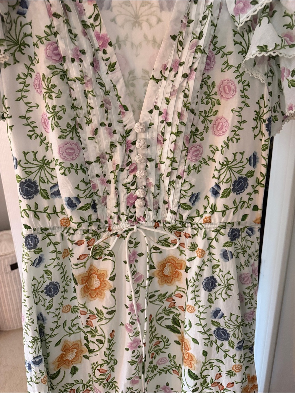 FARM Rio White Floral Tie-Waist Midi Dress - Picture 4 of 5